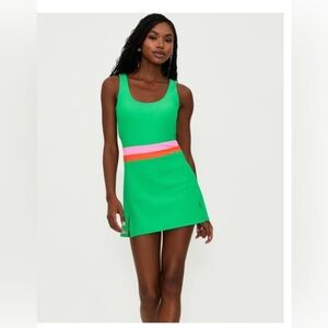 Beach Riot Green Dress with Pink and Orange Accents